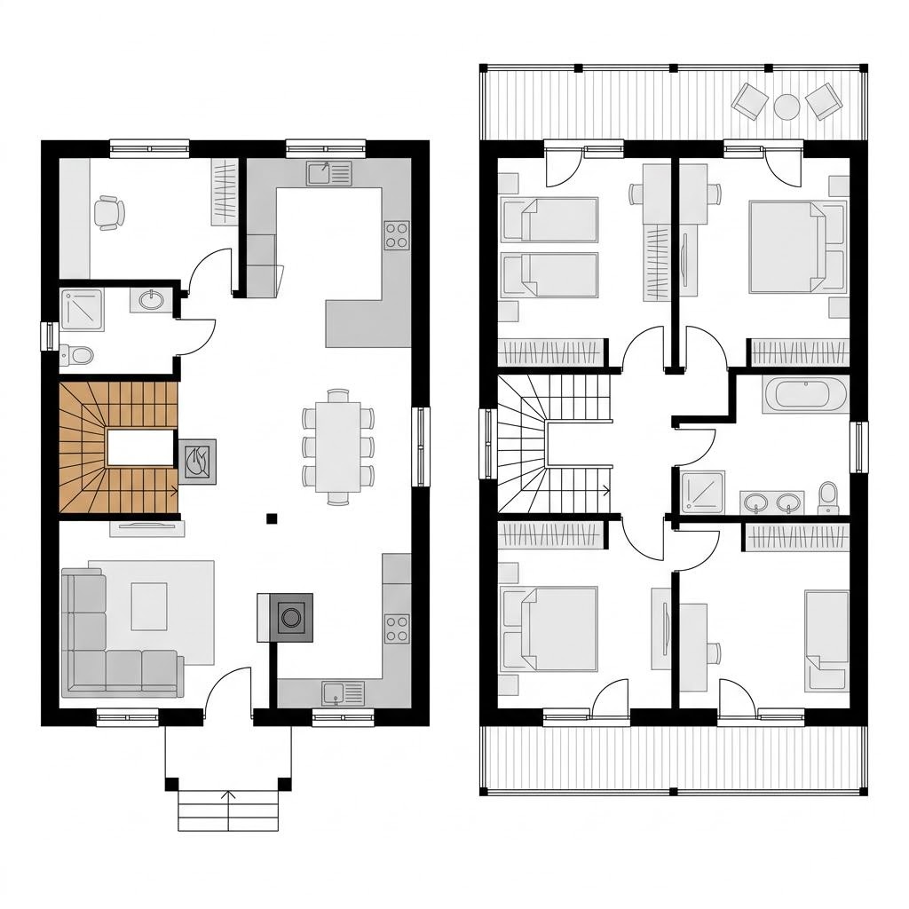Grundriss Chalet Pustertal – 176 m² Chalet mit 6 Zimmern