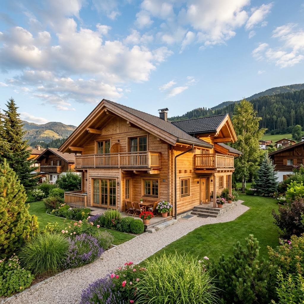 Chalet Chalet Sella von Rubner Haus mit Satteldach und Holzfassade