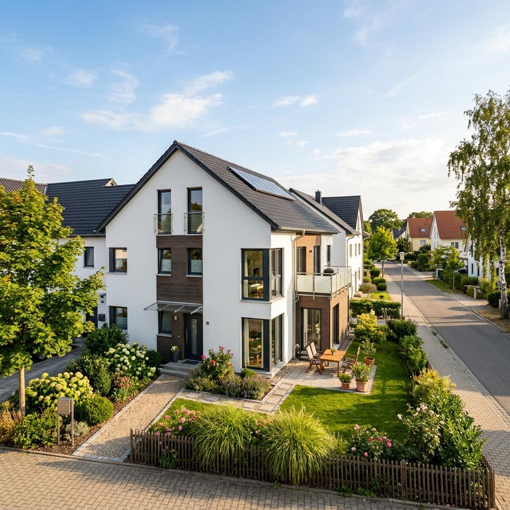 Reihenhaus Reihenmittelhaus Nordic R116 von ScanHaus Marlow mit Satteldach und 116 m² Wohnfläche