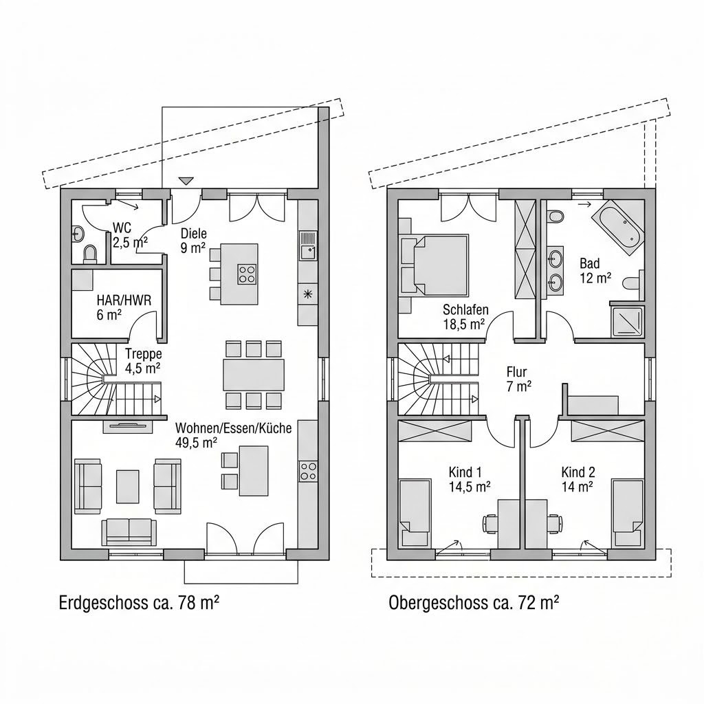 Grundriss PultSelektion 150 von Schwabenhaus — 150 m², 5 Zimmer