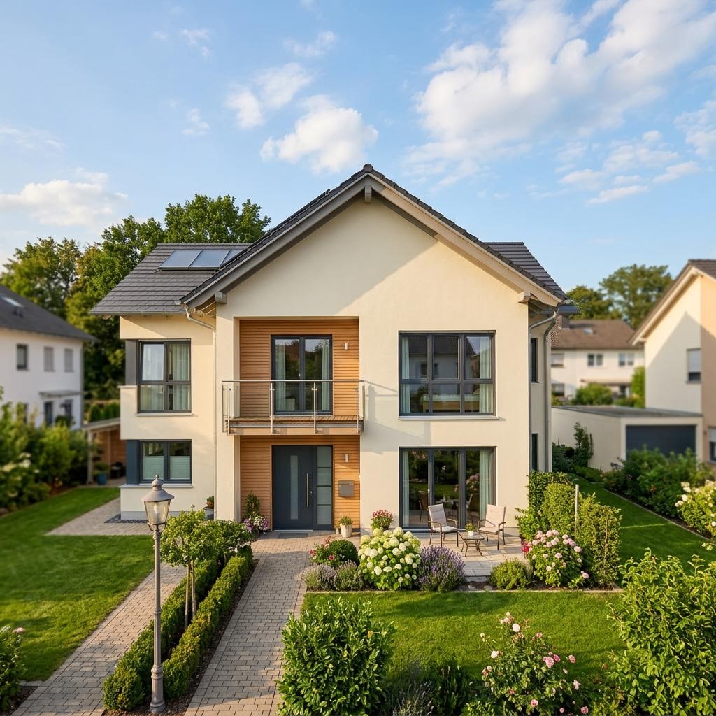 Reihenhaus Reihenmittelhaus Fokus R122 von Schwabenhaus mit Satteldach und 122 m² Wohnfläche