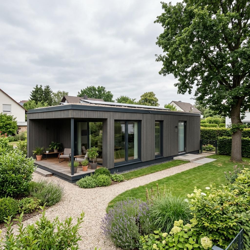 Anbau FlyingSpace Anbau 32 von SchwörerHaus — werkfertiges Holzmodul zur Hauserweiterung mit Flachdach und 32 m²