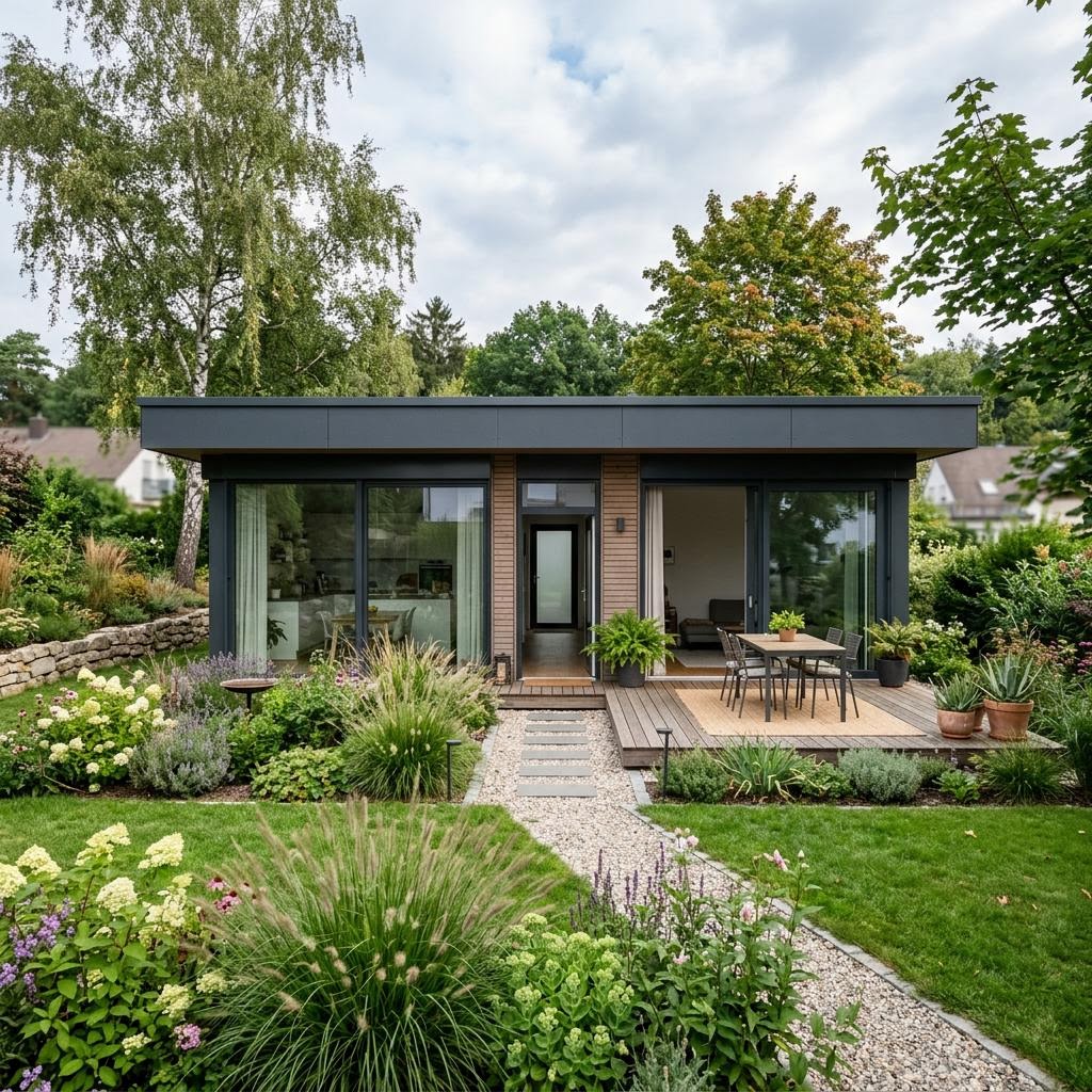 Modulhaus FlyingSpace Solo 56 von SchwörerHaus — werkfertiges Holzmodul mit Flachdach und 56 m²