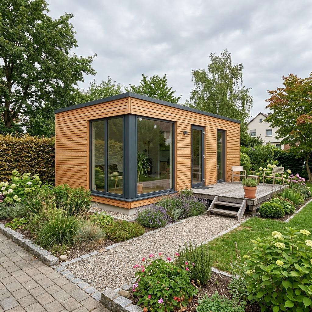 Tiny House FlyingSpace Tiny 34 von SchwörerHaus — werkfertiges Holzmodul-Minihaus mit Flachdach und 34 m²