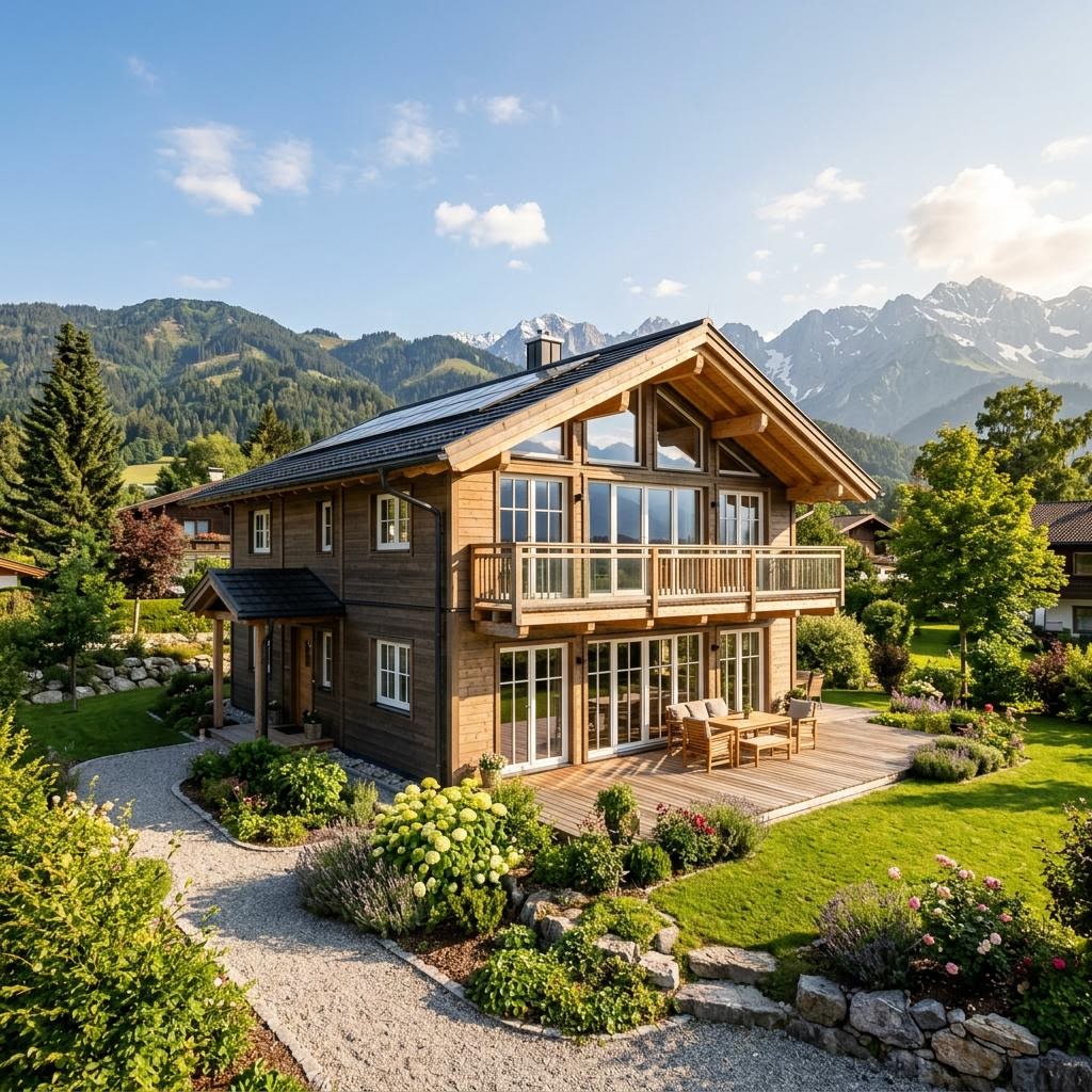 Chalet Chalet Hochkönig von Sonnleitner Holzbauwerke mit Satteldach und Holzfassade