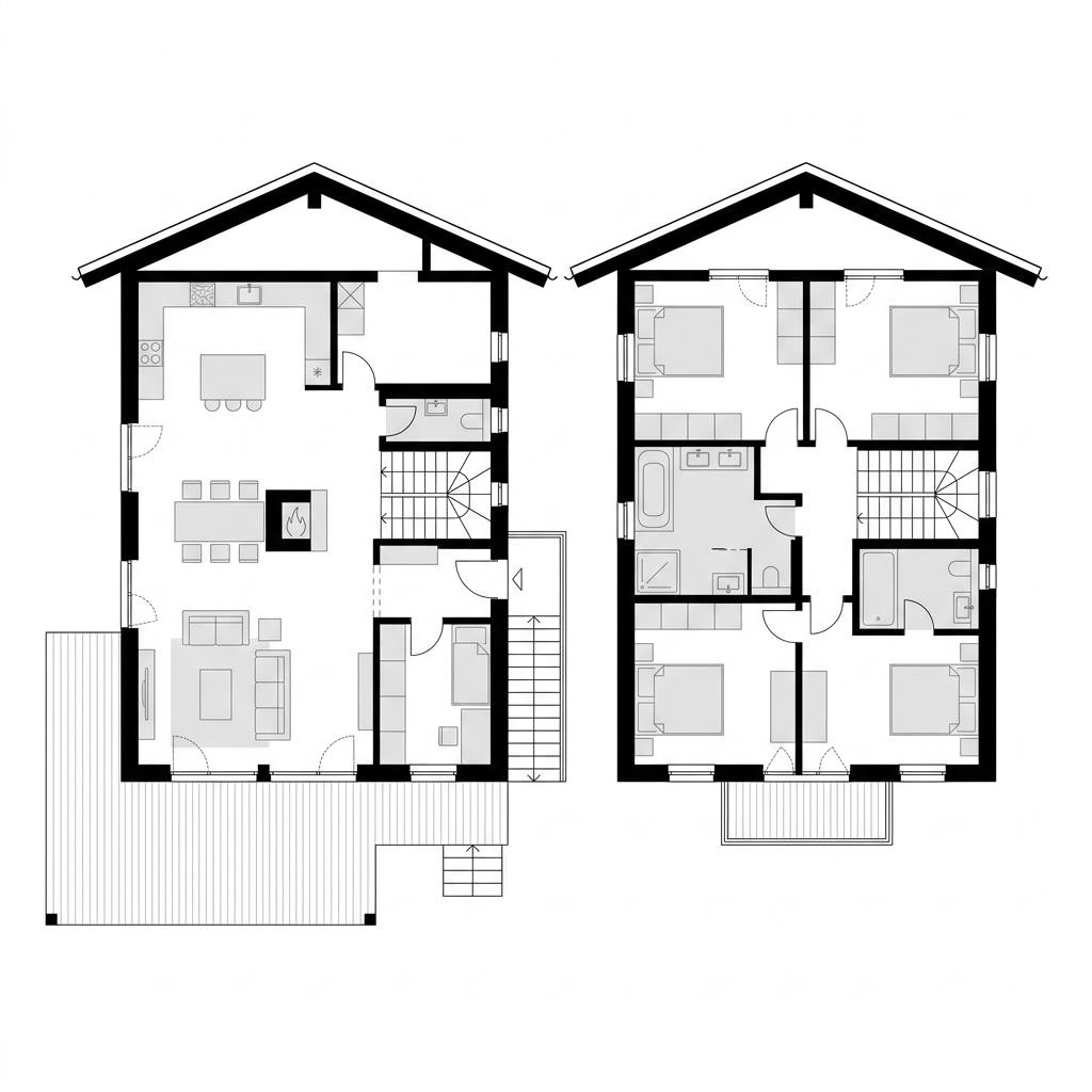 Grundriss Chalet Hochkönig – 134 m² Chalet mit 5 Zimmern