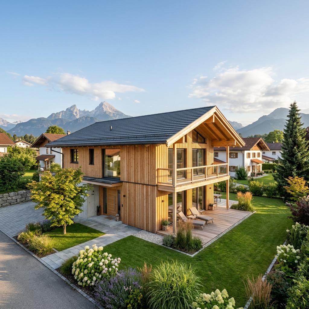 Chalet Chalet Watzmann von Sonnleitner Holzbauwerke mit Satteldach und Holzfassade