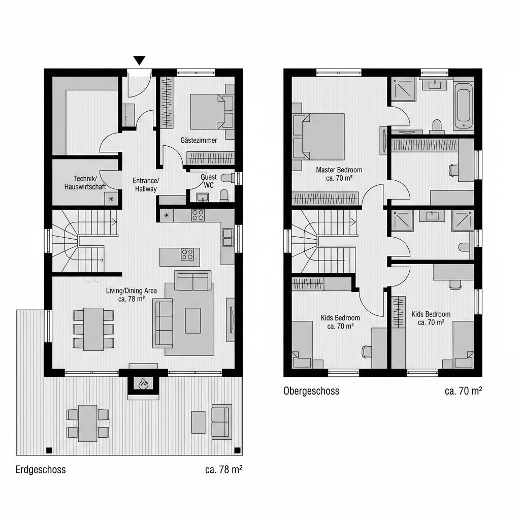 Grundriss Chalet Watzmann von Sonnleitner Holzbauwerke — 148 m², 5 Zimmer