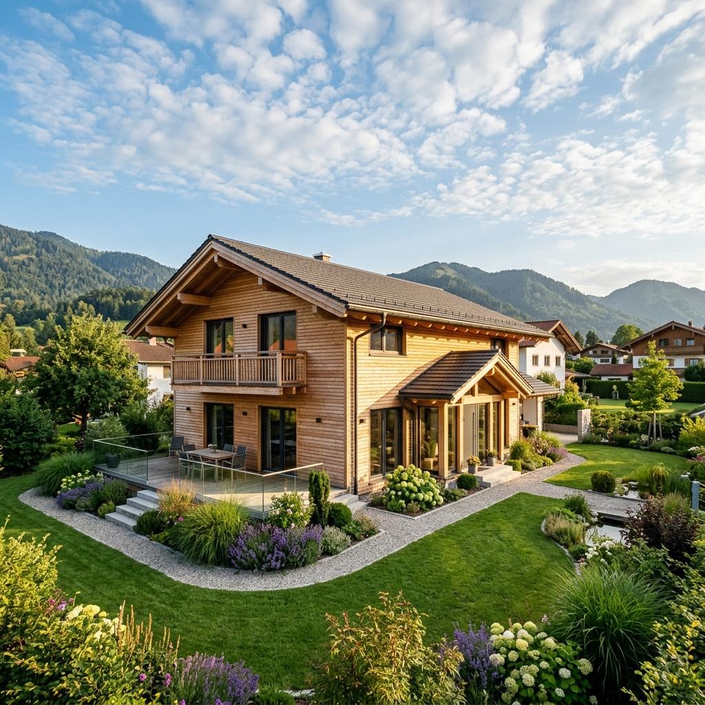 Chalet Chalet Bergquell von Stommel Haus mit Satteldach und Holzfassade