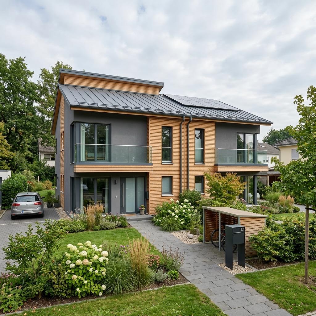 Doppelhaus Doppelhaus Parkallee 132 von STREIF Haus — Pultdach, 132 m²