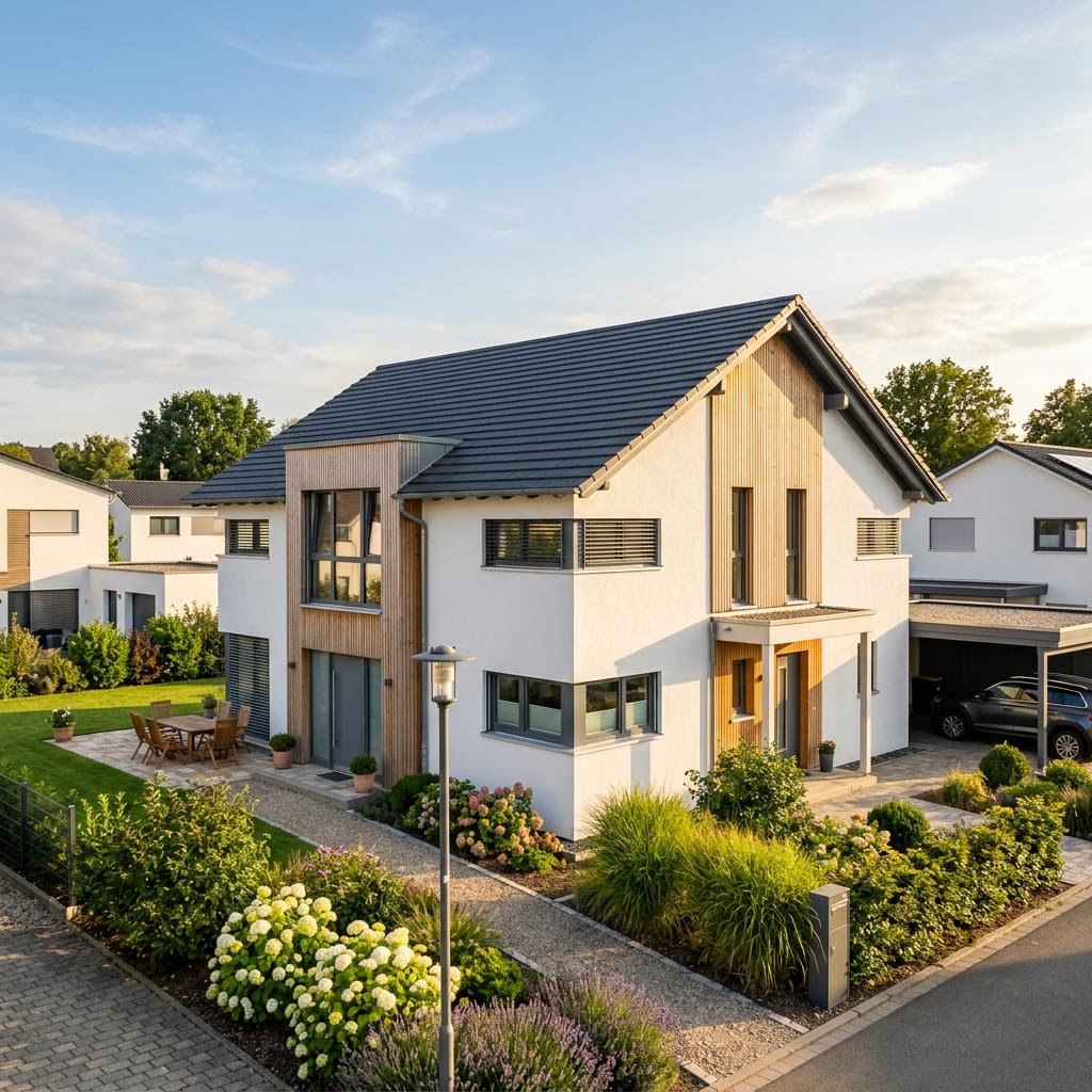 Zweifamilienhaus Clou 198 von streif-haus in Holztafelbauweise mit Satteldach