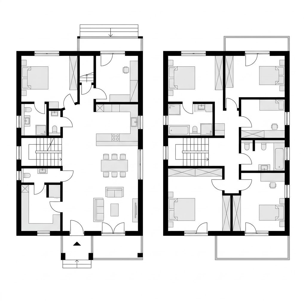 Grundriss Mehrgenerationenhaus Flair 215 – 215 m² Mehrgenerationenhaus mit 7 Zimmern
