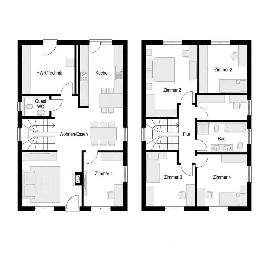 Grundriss Friesenmaxime 144 – 144 m² Friesenhaus mit 5 Zimmern