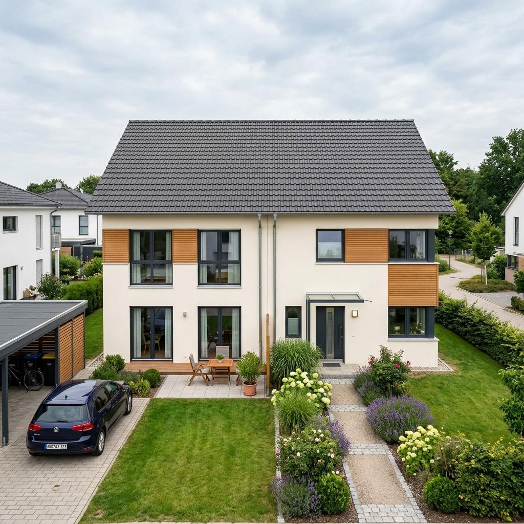 Doppelhaushälfte Maxime Duo 128 von Viebrockhaus — Satteldach, 128 m² für schmale Grundstücke