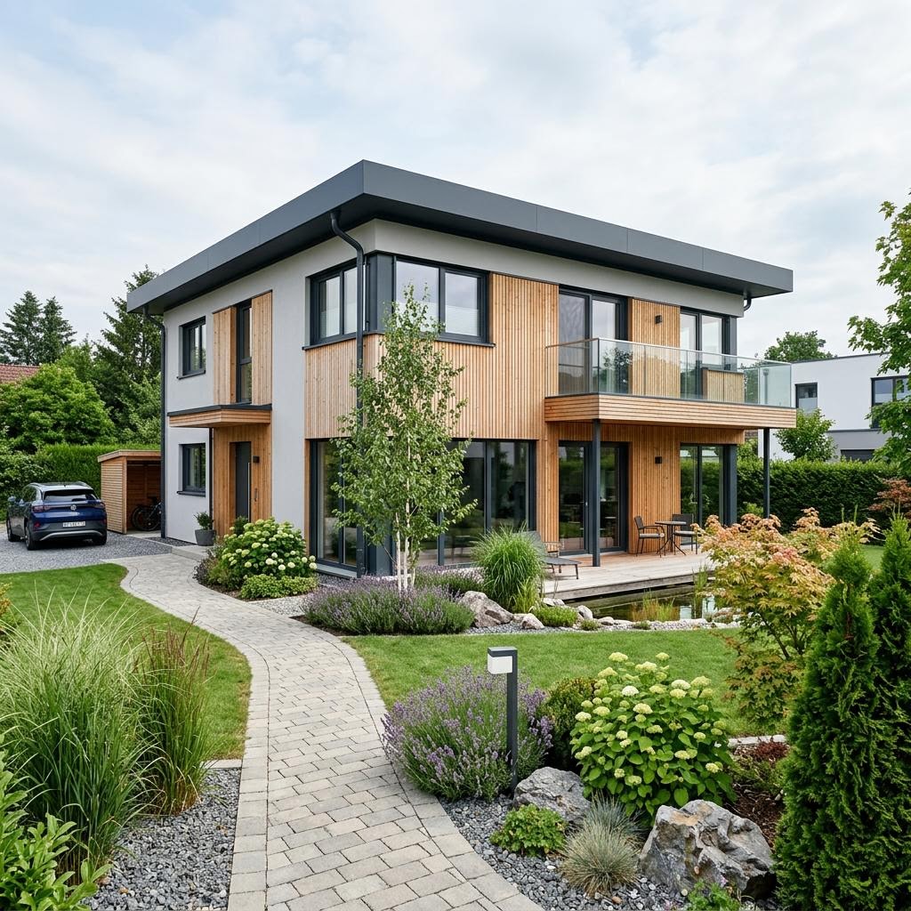 Flachdachhaus Flatline 126 von Wagener Systemhausbau mit Flachdach — kompaktes Fertighaus mit 126 m²