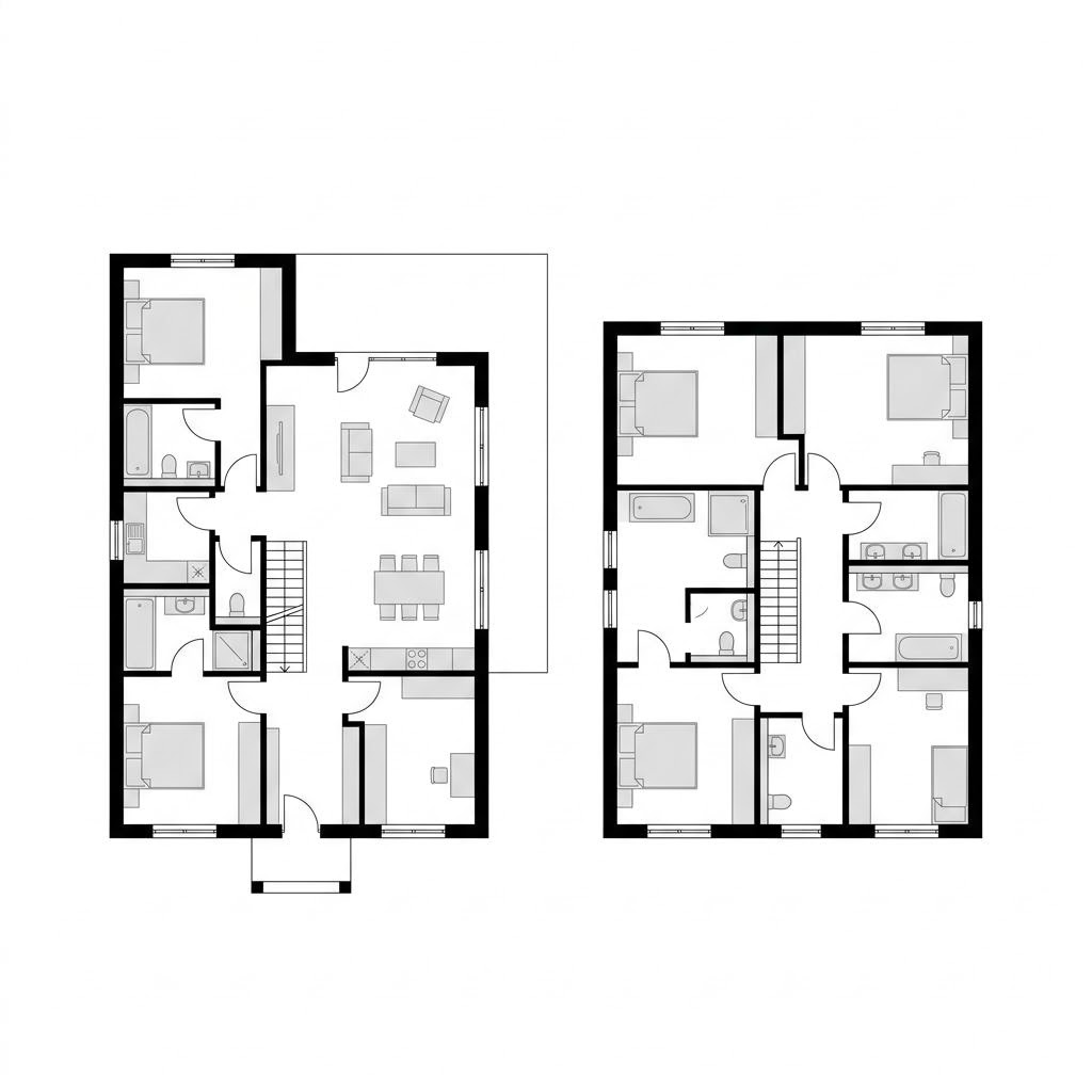 Grundriss Mehrgenerationenhaus Generation 235 von weberhaus — 235 m², 8 Zimmer