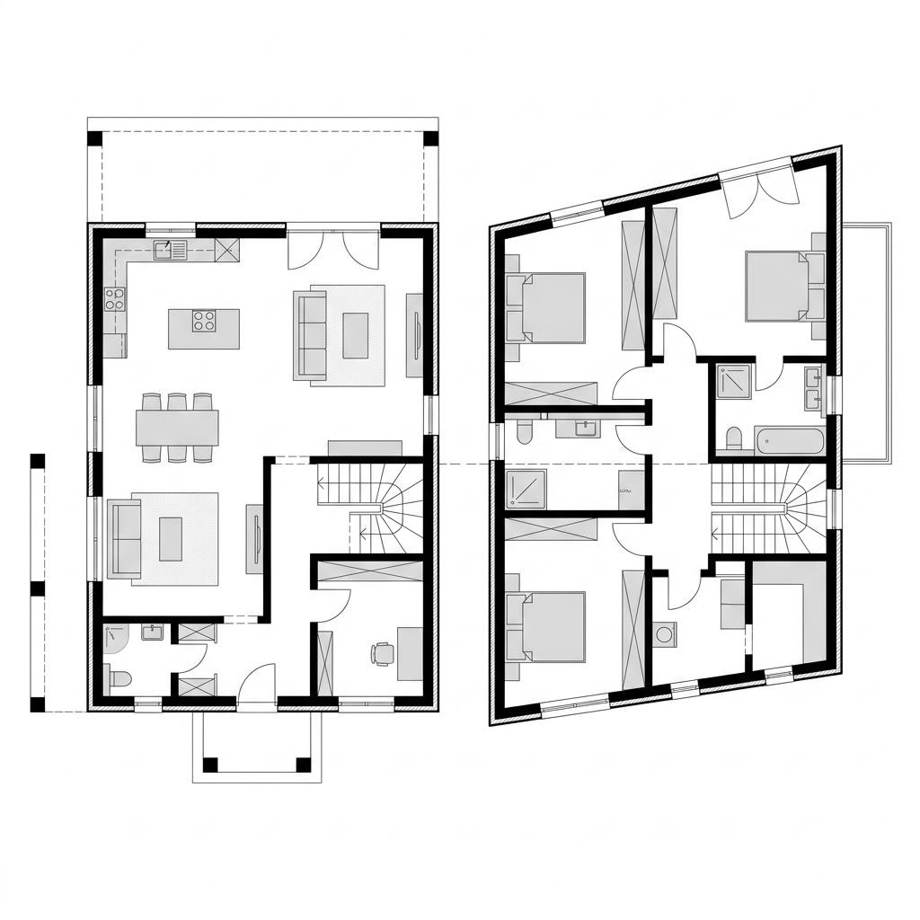 Grundriss Pultdachhaus CityLine 152 von WeberHaus — 152 m², 5 Zimmer