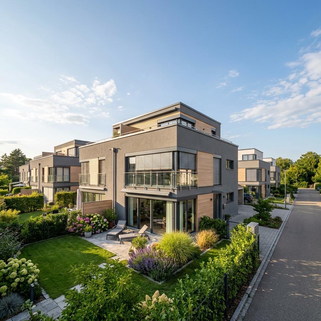 Reihenhaus Reihenmittelhaus CityLine R126 von WeberHaus mit Flachdach und 126 m² Wohnfläche