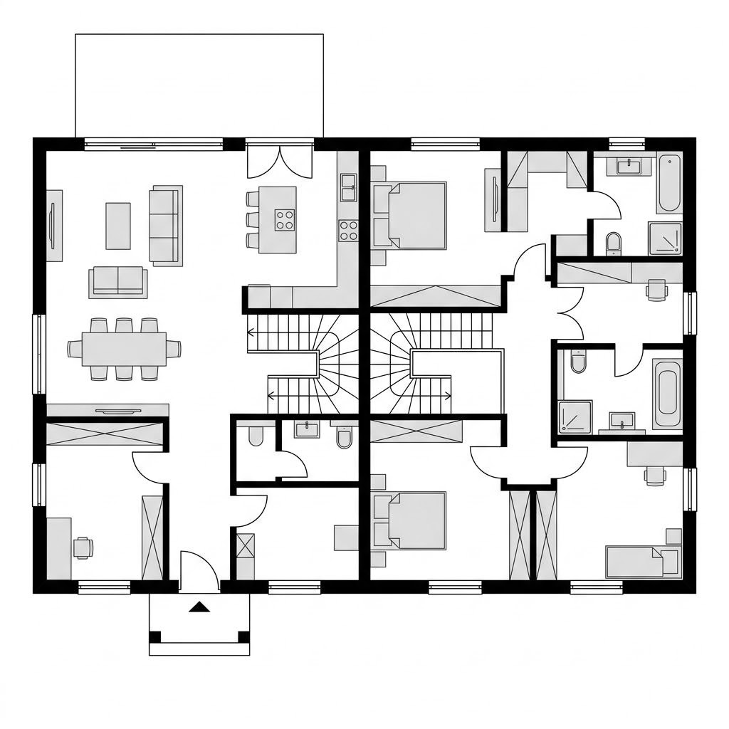 Grundriss Stadtvilla Generation 172 – 172 m² Stadtvilla mit 6 Zimmern