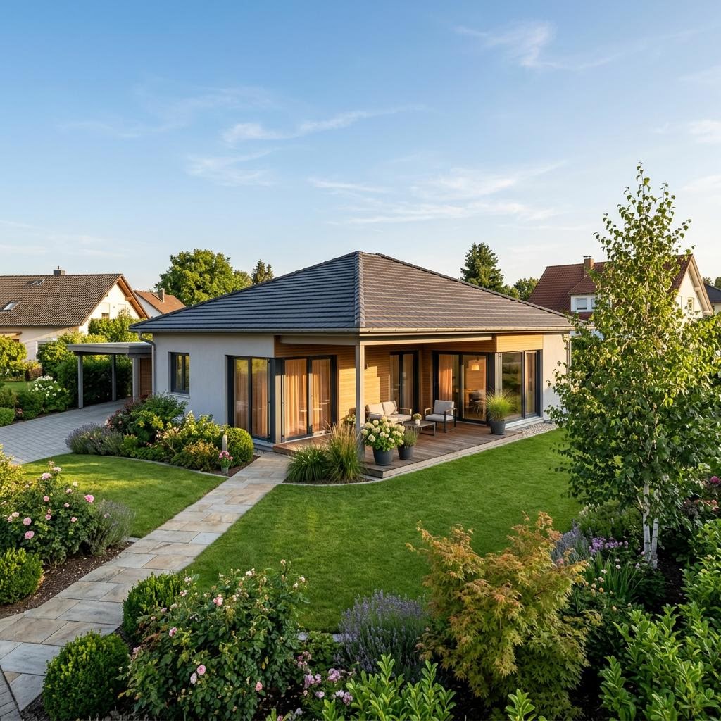 Bungalow Panorama 132 von WOLF-HAUS mit Walmdach