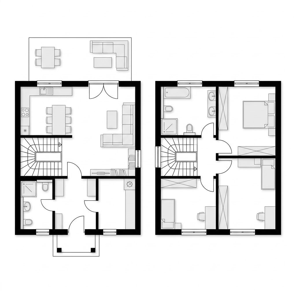 Grundriss Küstenhof 112 – 112 m² Friesenhaus mit 4 Zimmern